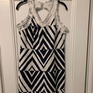 Taylor White + Navy Dress - Size 10 Medium